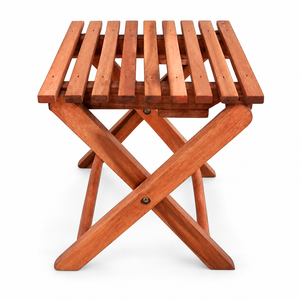 Mesa Auxiliar Plegable Cuadrada Pequeña de Madera de Acacia, Venta al Por Mayor de Fábrica, Acabado Galvanizado Multi-Estilo para Macetas y Jardineras - Product Image 1