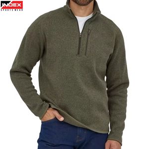 Sudadera con Cierre de Cremallera de un Cuarto para Hombre, Estilo Casual, Manga Larga, Corte Moderno, Ropa de Invierno - Product Image 1