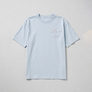 เสื้อยืดคอกลมสีฟ้าอ่อนปักลายพัฟปี 2026  โลโก้สั่งทำได้ เสื้อผู้หญิงทรงหลวม สวมใส่สบาย แขนสั้น สีพื้น - Product Image 3