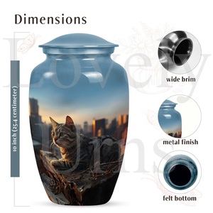 Beautiful cat cremation urn for <b>ashes</b> funeral urns for human <b>ashes</b> memorial <b>keepsake</b> decorative remembrance gift - Product Image 3