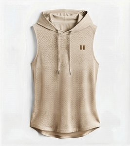 Camiseta sin mangas con capucha para mujer, talla grande, cuello redondo, chaleco deportivo, color liso, camiseta informal para fitness, transpirable, ropa de mujer - Product Image 1