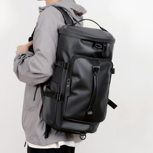 Waterproof leather <b>backpack</b> <b>Convertible</b> 36-55L Softback with Zipper Hasp Closure Unisex Daily Use Minimalist Design - Product Image 2