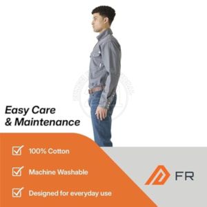 Chemise en jean ignifuge pour homme OEM, chemise à manches longues résistante au feu en coton, chemise de soudage légère FR - Product Image 4