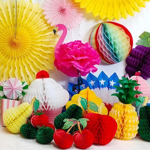 Colorido papel de seda fiesta fruta panal decoraciones 30CM altura - Product Image 1