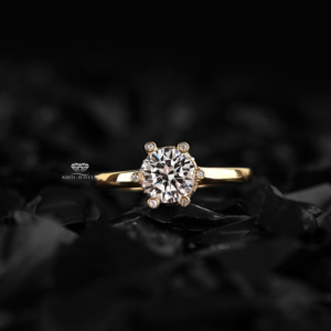 แหวนหมั้นเพชรทรงมงกุฎแบบเพาะเลี้ยงในห้องปฏิบัติการ ทอง 14K ประดับด้วยวงแหวนรอบแบบซ่อน สำหรับเจ้าสาว งานแต่งงาน ผู้ผลิตและจำหน่ายเครื่องประดับตามสั่ง - Product Image 1