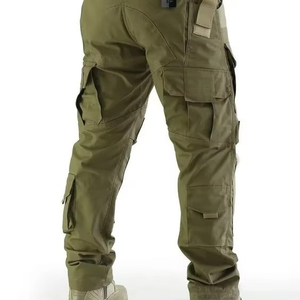 Pantalones de Hombre, Impermeables, Tácticos, Color Oliva, para Senderismo, con Múltiples Bolsillos, Tipo Cargo - Product Image 1