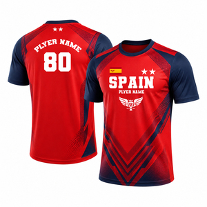 เสื้อเชียร์ฟุตบอลสไตล์สเปน ปี 2026 เสื้อยืดเฉลิมฉลองแฟนสเปน เสื้อยืดแฟนบอลแบบสั่งทำได้ แห้งเร็ว เสื้อผ้ากีฬาสำหรับทุกเพศ - Product Image 3