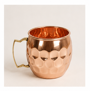 Venta al por mayor de tazas Moscow Mule 100% de cobre puro, hechas a mano con diseño martillado, tazas de cobre sólido con asa de latón para cócteles. - Product Image 5