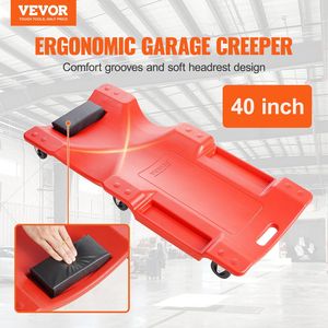 Chariot d'atelier ergonomique en plastique de 40 pouces, capacité 350 lb, pour réparation automobile, avec corps en PEHD et dossier rembourré, outil de garage roulant - Product Image 2