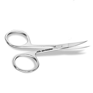 Professional Stainless Steel Eyebrow & Grooming Scissors Silver Curved Small Precision Scissors for Men & Women, Safe - Product Image 3