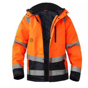 High Visibility CE Certified Needle Detection Polyester Safety <b>Jacket</b> for <b>Men</b> <b>Reflective</b> Winter Bomber Workwear - Product Image 1