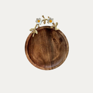 Ensaladera decorativa de madera esmaltada con estampado floral elegante y lujoso de madera y frutero para el hogar, el hotel y el restaurante usados - Product Image 5