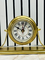 OLD WORLD TREASURE HANDICRAFTS Horloge de bureau nautique moderne en aluminium, faite à la main, portable, chiffres romains, horloge de table maritime
