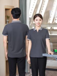 Uniforme de travail pour le personnel de nettoyage d'hôtel, tenue de ménage à manches courtes printemps-été, vêtements de service professionnels - Product Image 3