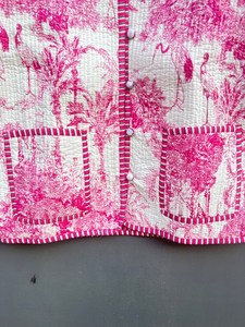 Couette artisanale du Rajasthan 100 % coton écologique matelassée anti-plis respirante séchage rapide imprimée numériquement avec poche avant automne-hiver - Product Image 3