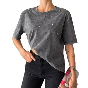 T-shirt Homme Col Rond Manches Courtes Décontracté Tendance Coupe Classique Anti-rétrécissement 100% Coton Respirant 220 Grammes Délavé à l'Acide Style Urbain - Product Image 4