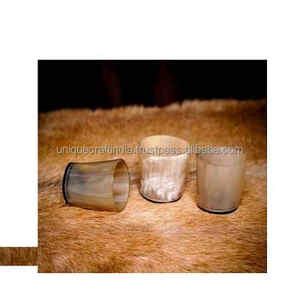 Elegante vaso de vidrio de cuerno | Vasos de cuerno naturales hechos a mano para whisky, cerveza y bebidas con patrones únicos - Product Image 6