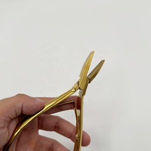 Pince à cheveux professionnelle pour extensions, en acier inoxydable plaqué or, avec logo personnalisé, outils de coiffure faits à la main - Product Image 4