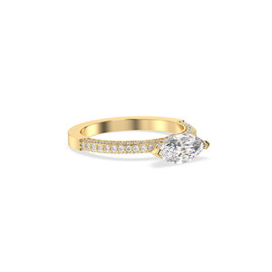 Bague de fiançailles REYES personnalisable en or massif 14 carats avec diamant de laboratoire HPHT CVD taille marquise de 1,43 carat, luxe, pour elle - Product Image 3