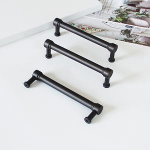 Poignée de meuble minimaliste en alliage de zinc noir mat pour tiroir, armoire, commode, chambre, cuisine, salle de bain, salle à manger - Product Image 1