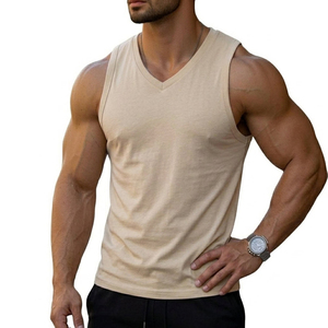 Bulk Men's V Neck Muscle Tank Top Wholesale Customizable Sleeveless Gym <b>Vest</b> Athletic Casual Lifestyle Apparel Tank Top For Men - Product Image 1