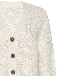 Cárdigan de mezcla de lana para mujer, cuello en V, manga larga, suave y cálido, con botones gruesos, venta al por mayor, personalizable - Product Image 4