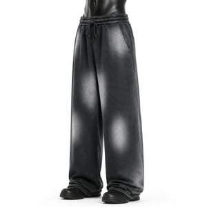 High Waist Sweatpants <b>Trousers</b> Customized Lightweight <b>Wide</b> <b>Leg</b> 100% Cotton Breathable <b>Men</b> Sweatpants - Product Image 1
