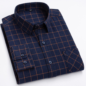 Custom Men's Plaid Flannel Shirt Long Sleeve Button Down Organic 100% Soft Cotton Checkered Casual Streetwear Workwear Overshirt - Product Image 1