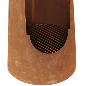 Hot Sale Rusty Outdoor Corten Steel Fire Pit Wood Burning <strong>Chimnea</strong> for Outside Backyard Patio - Product Image 6