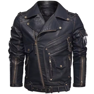 Chaquetas de Cuero para Hombre de Talla Cómoda, Venta Caliente, Hechas en Fábrica, Logotipo Personalizado para Chaquetas de Cuero para Hombre - Product Image 1