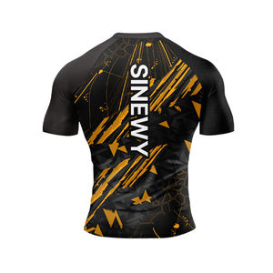 Tenue d'arts martiaux respirante à manches courtes avec logo personnalisé pour MMA, Grappling, Rush Guard, Compression Gi et No Gi - Product Image 2