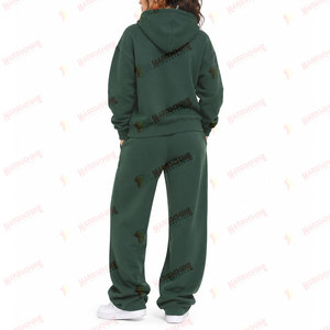 Chándal Informal con Capucha para Mujer, Talla Grande, Invierno, Transpirable, Grueso, Color Sólido, con Logotipo Personalizado, 100% Algodón Felpa - Product Image 2
