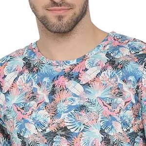 T-shirt d'été coloré à sublimation imprimé feuilles tropicales pour hommes, de haute qualité, à séchage rapide, à manches courtes et style streetwear - Product Image 5