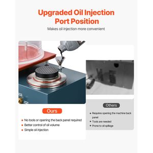 Macchina per microfusione sottovuoto da 290W con pompa da 3 CFM, campana a ventosa, comoda porta per iniezione olio, strumento di precisione per gioielleria - Product Image 2