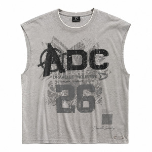 Men's <b>Y2K</b> Graphic Tank <b>Top</b> | Oversized Sleeveless Muscle Tee | Grunge Streetwear Cotton Vest Shirt | ADC 26 Print | OEM Custom - Product Image 3