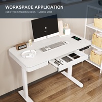 Bureau debout électrique réglable en hauteur avec contrôle de mémoire, port USB, capacité de charge de 100 kg pour poste de travail de bureau moderne