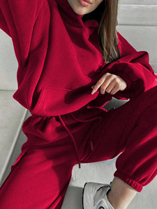 Custom Heavyweight Cotton Unisex Drop Shoulder Sweat Suit 2 Piece <b>Blazer</b> Joggers <b>Set</b> Winter Fleece Tracksuit Casual Streetwear - Product Image 1