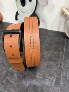 Ceinture en cuir pleine fleur de haute qualité avec boucle noire mate, ceinture en cuir classique pour homme, pour un style décontracté et semi-formel - Product Image 2