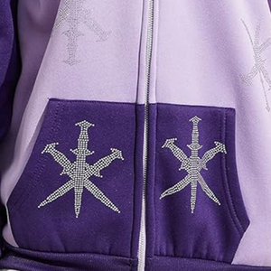 Sweat-shirts unisexes personnalisés avec strass, 100 % coton, écologiques, séchage rapide, légers, respirants, pour l'extérieur, hiver, coupe oversize, tendance - Product Image 2