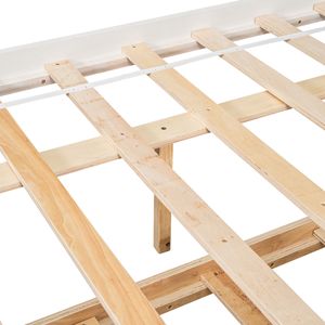 Letto Matrimoniale Bianco con Letto Estraibile e Libreria, Pezzo di Arredamento Multifunzionale - Product Image 4