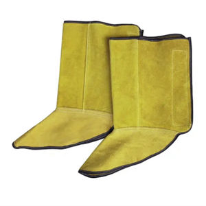 Protège-chaussures de soudage résistants au feu, protections de bottes en cuir croûte de vachette, robustes pour la lutte contre les incendies, la construction et les soudeurs - Product Image 5