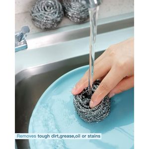 Set di 12 Spugne in Lana d'Acciaio per Pulizia di Piatti, Pentole, Forni, Griglie, Spugne in Acciaio Inox per Cucina - Product Image 6