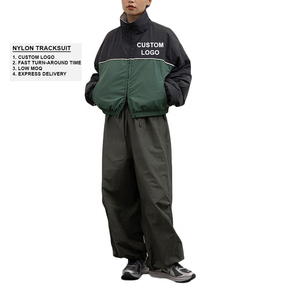 Custom Hooded Streetwear Windbreaker Tracksuit Breathable Nylon <b>Patchwork</b> Jogger Sportswear Men's <b>Jacket</b> - Product Image 1