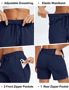 Women Regular Fit Hiking Cargo Shorts Breathable Quick Dry Athletic Golf Workout Shorts 4 Pockets Casual Sporty Fit Mid <b>Waist</b> - Product Image 5