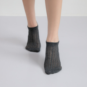 Calcetines Invisibles de Algodón Peinado Premium con Patrón de Punto Trenzado, Estilo Coreano, para Verano - Product Image 6
