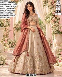 Ensemble de luxe en soie Lehenga Choli pour femmes – Disponible en options cousues et non cousues - Product Image 4