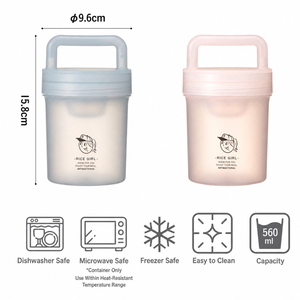 Boîte à bento mignonne de 560 ml à compartiment unique avec couvercle en plastique, incluant une pochette à glace et un récipient à sauce, compatible micro-ondes, pour le stockage des aliments des enfants - Product Image 6