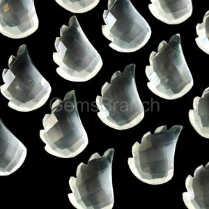 Natural Ice Quartz Leaf Shape <b>Hand</b> Carved Gemstone Briolette Beads 11x15mm Loose Quartz Stone Beads For Jewelry Making DIY Craft - Product Image 5
