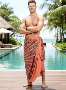 Pareo de Playa con Estampado Tribal para Hombre, Traje de Baño - Product Image 4