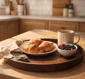 Wooden Commercial Grade Serving <b>Tray</b> Minimalist Wood Coffee <b>Tea</b> <b>Tray</b> Home Decor Catering Multipurpose Decorative Housewarming - Product Image 4